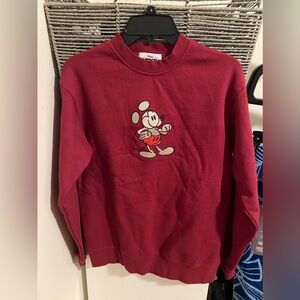 Disney Parks Mickey Mouse Genuine Mousewear Pullover Sweatshirt SMALL Red